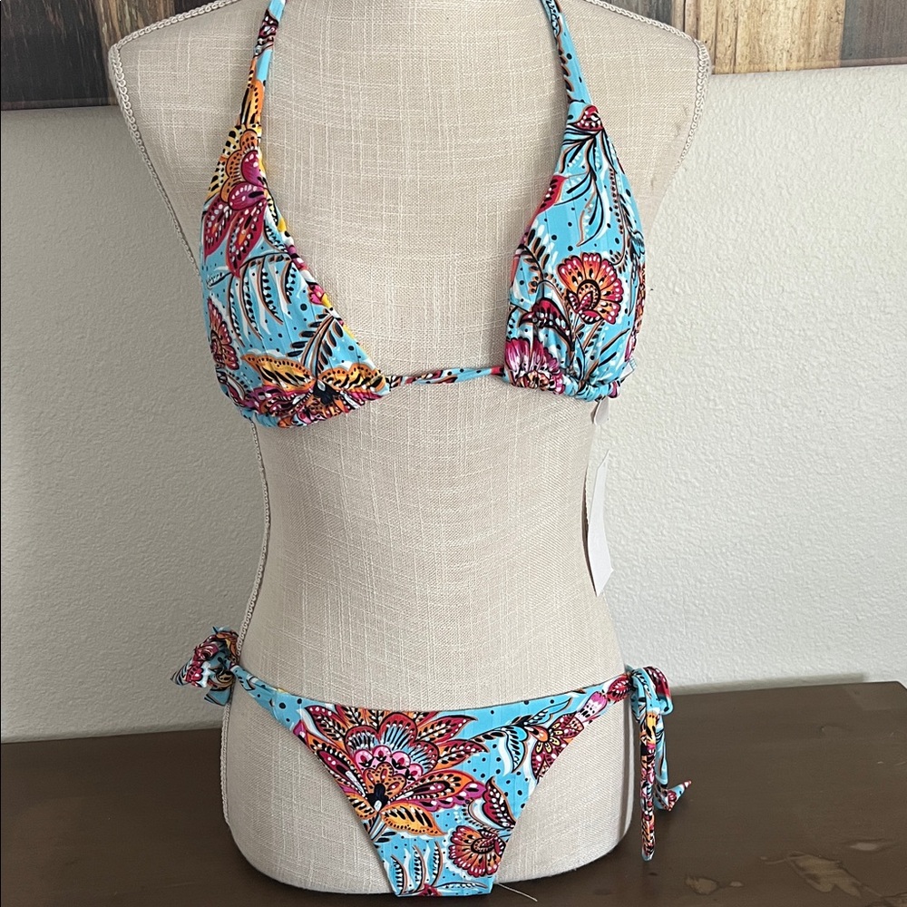 Floral Blue Bikini Set